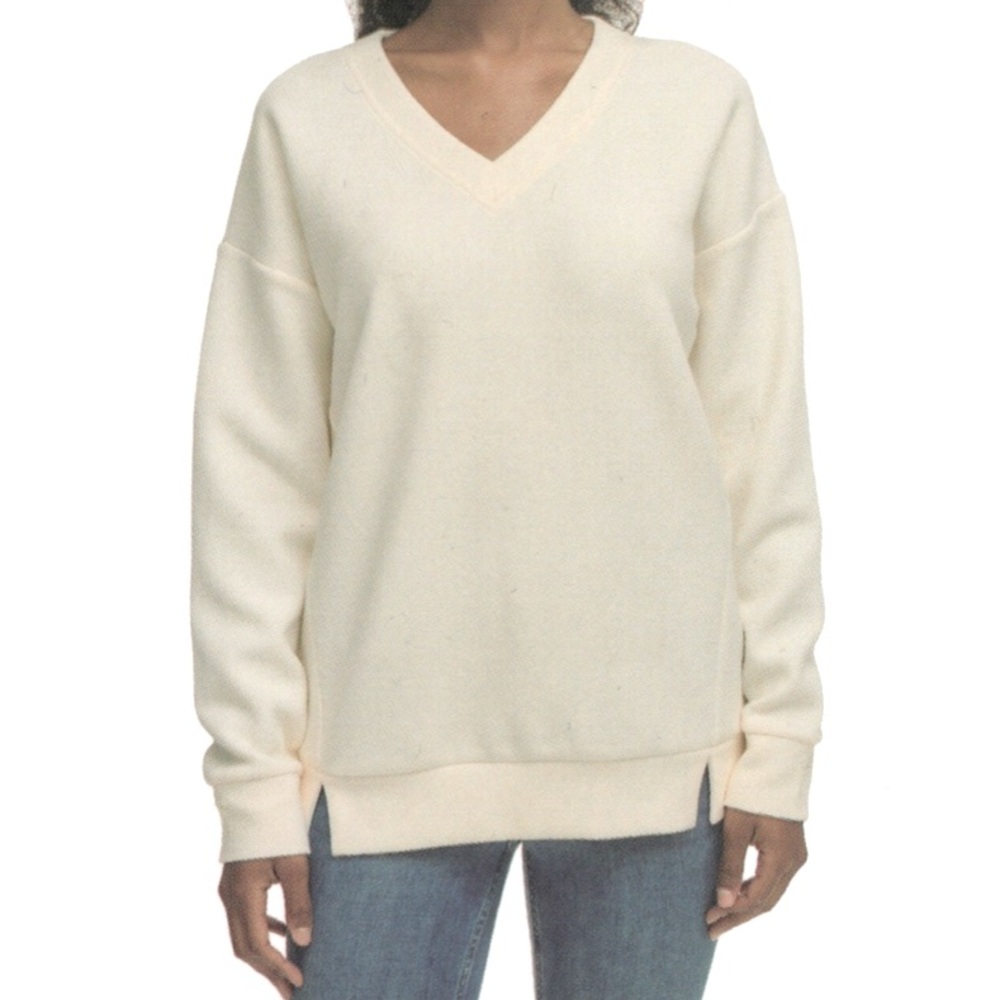 Marc New York | VNeck Long Sleeve Ribbed Pullover Sweatshirt.  Size Medium. NWT